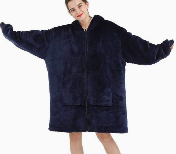 Amazon Thick Cozy Blanket with Hooded Robe for Comfort