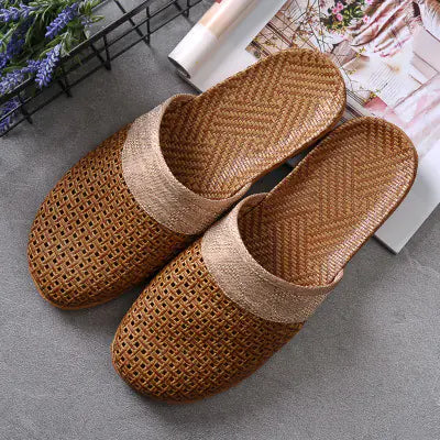 Ladies' Summer Straw Woven Slippers