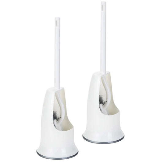 BendClean 2-Pack Toilet Brush Set with Holders