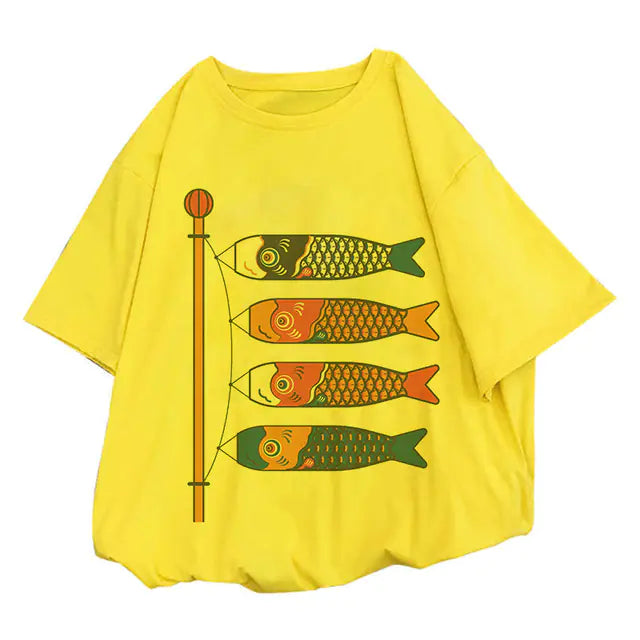 Koi Fish Graphic Print T-shirt for Women