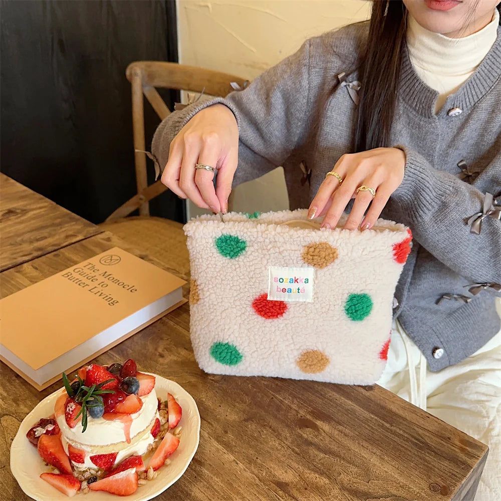 Plush Cosmetic Storage Bag