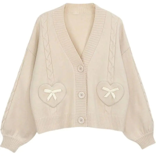 Harajuku Kawaii Pink Knitted Cardigan Womens