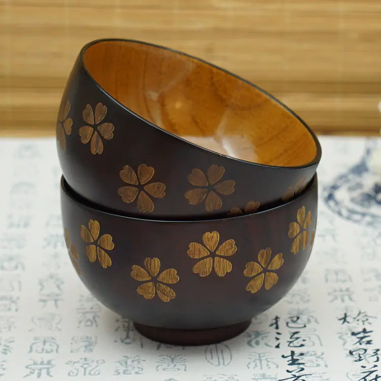Sakura Floral Wood Dining Bowl