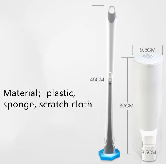 Disposable Toilet Brush with Long Handle for Deep Clean