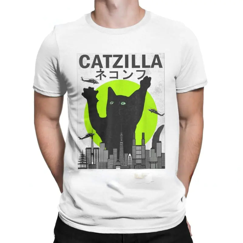 Printed Cat Themed Men's T-Shirts
