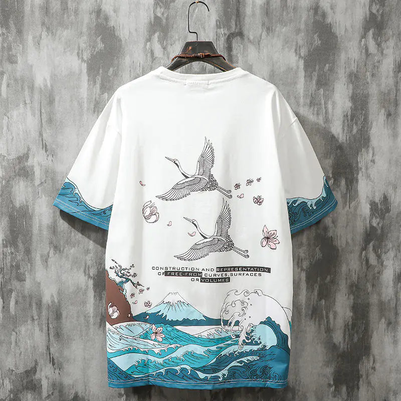 Summer Japan Style Sakura Short Sleeve T-Shirt