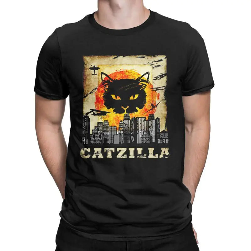 Printed Cat Themed Men's T-Shirts