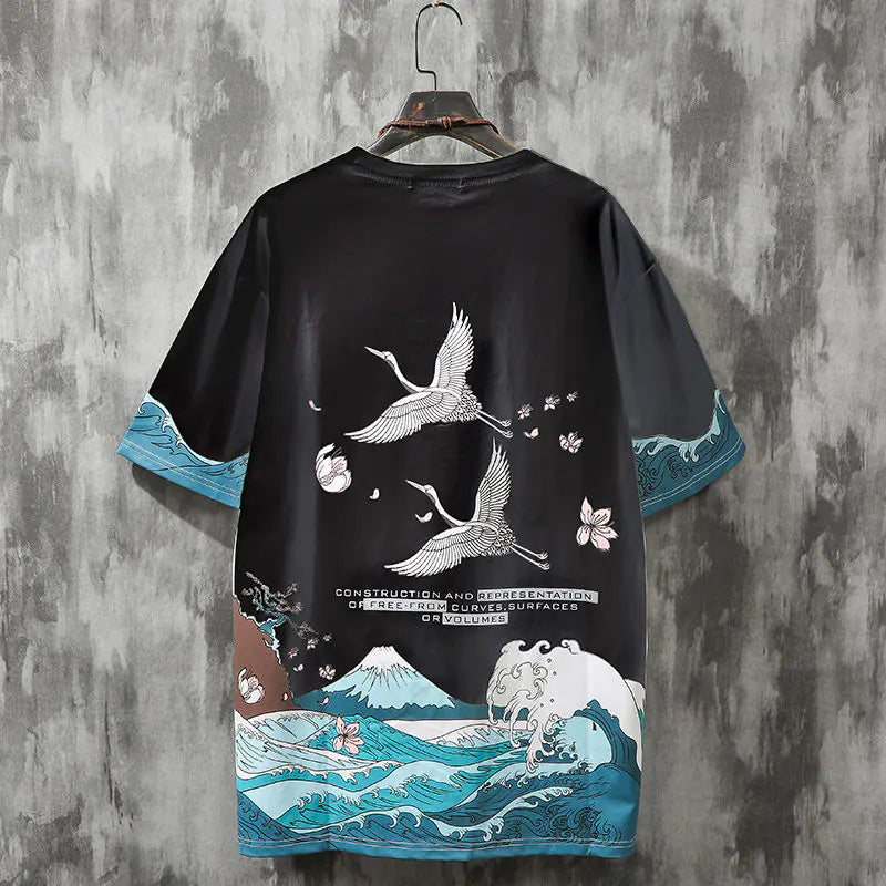 Summer Japan Style Sakura Short Sleeve T-Shirt