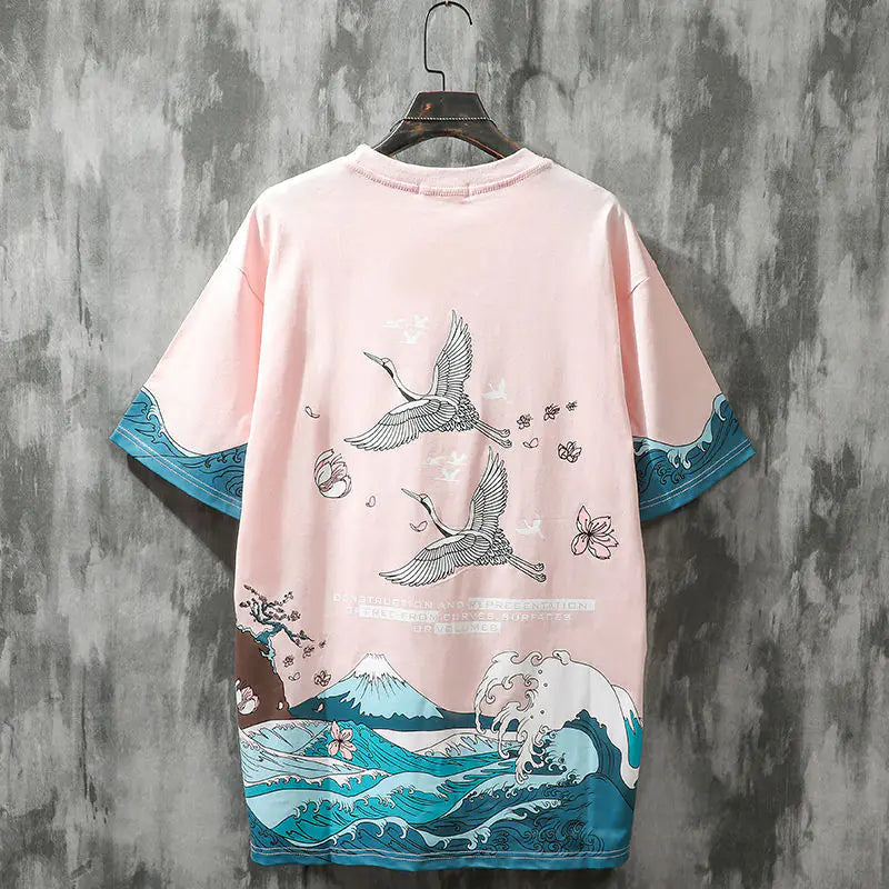 Summer Japan Style Sakura Short Sleeve T-Shirt