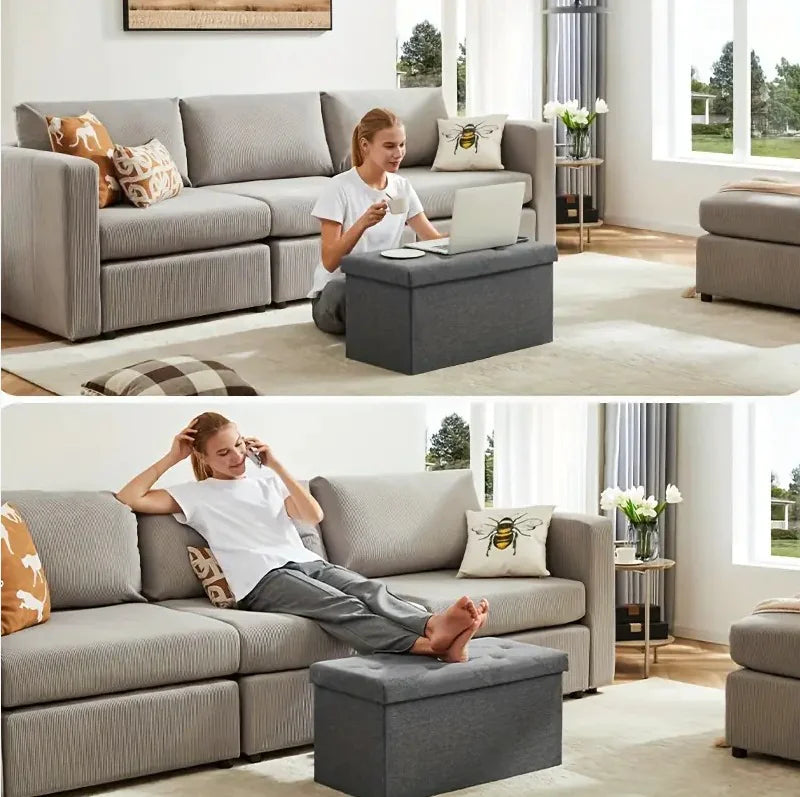 Three-in-One Spacious Storage Ottoman